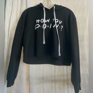 Friends "how you doin'" cropped hoodie